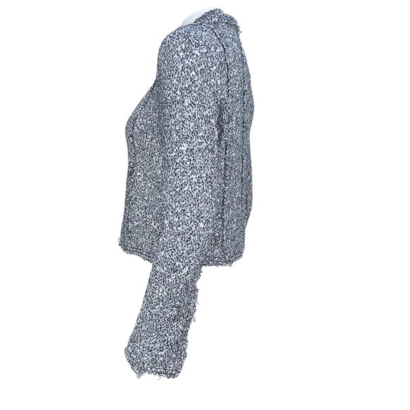 Navy/White Rebecca Taylor Stretch-Boucle Crop Jacket Size 8 - Picture 14 of 16